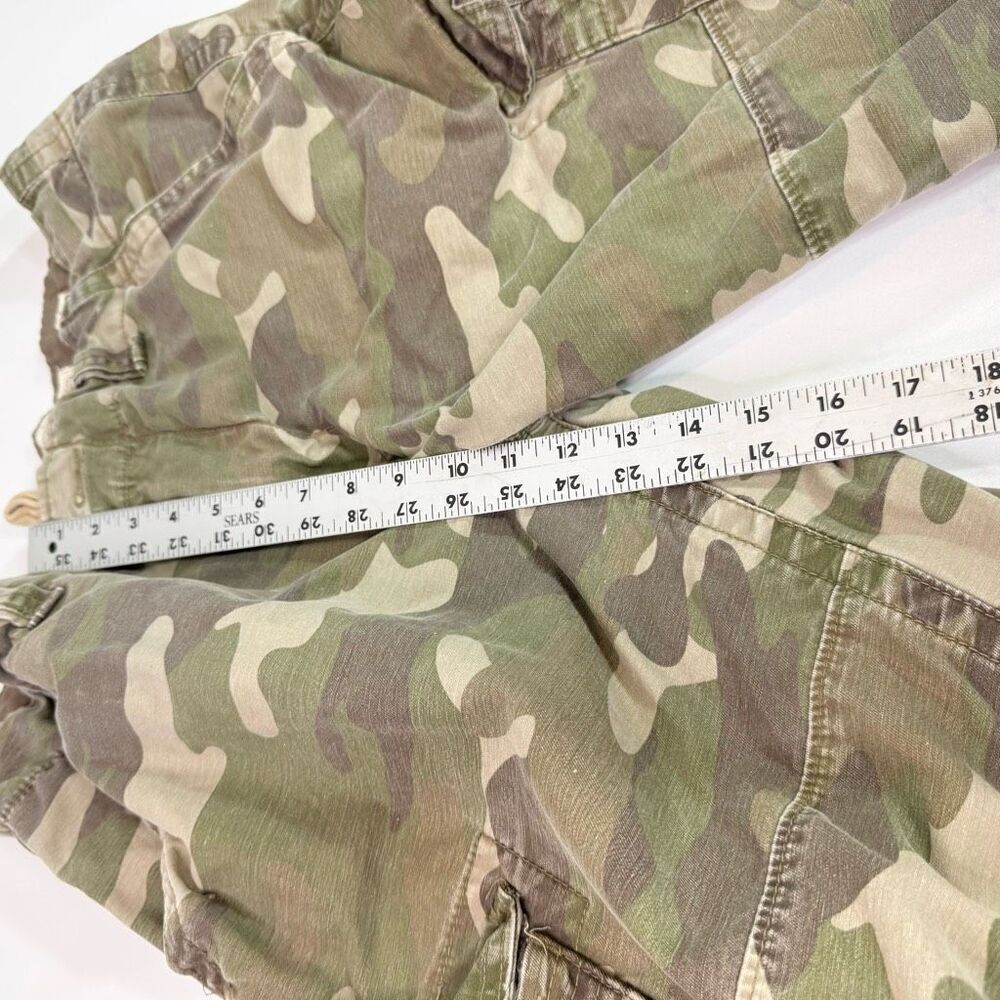 Y2k Vintage No Boundaries Short Mens 38 Green Mid Rise Camouflage Cargo Cotton - Picture 6 of 10